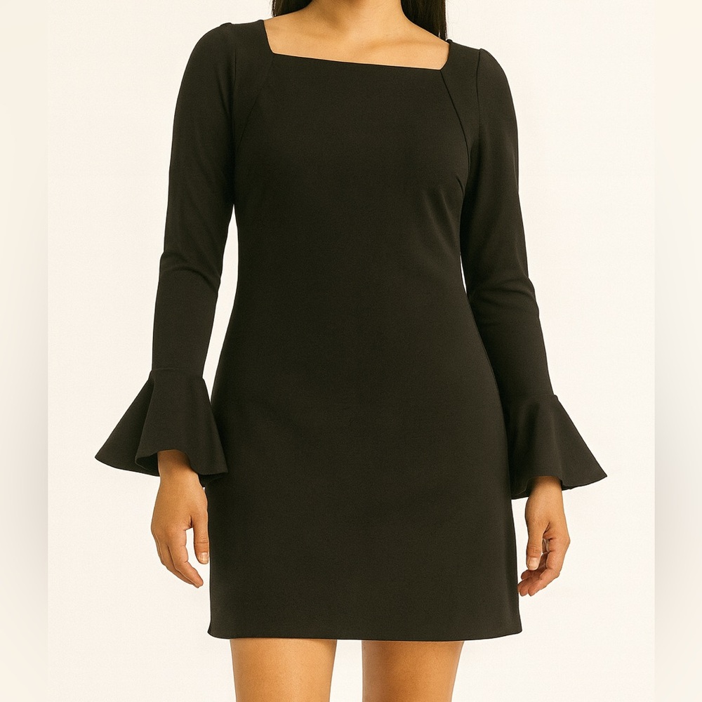 Banana Republic Black Bell Long Sleeve Dress XS Petite NWT $90